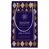 Argyle Sneeuw Cozy Winter Bruiloftsshower Klein Cadeauzakje (Voorkant)