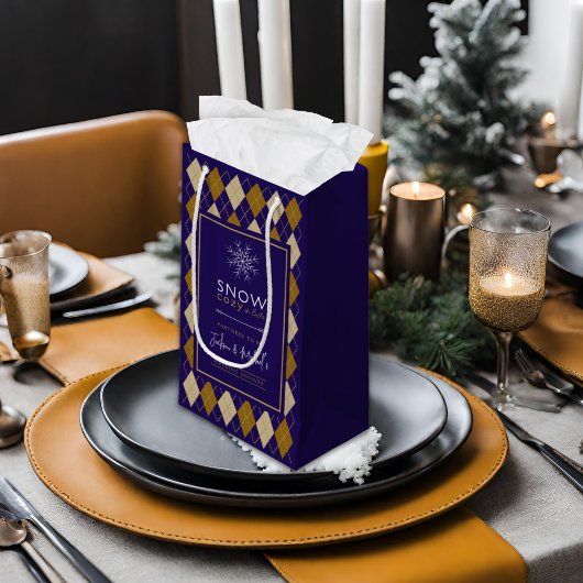 Argyle Sneeuw Cozy Winter Bruiloftsshower Klein Cadeauzakje
