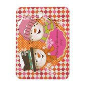 Argyle Snowmen Vakantie Gepersonaliseerde Flexi Ma Magneet (Verticaal)