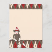 Argyle Sock Monkey Briefkaart (Voorkant)