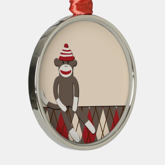 Argyle Sock Monkey Ornament (Rechts)