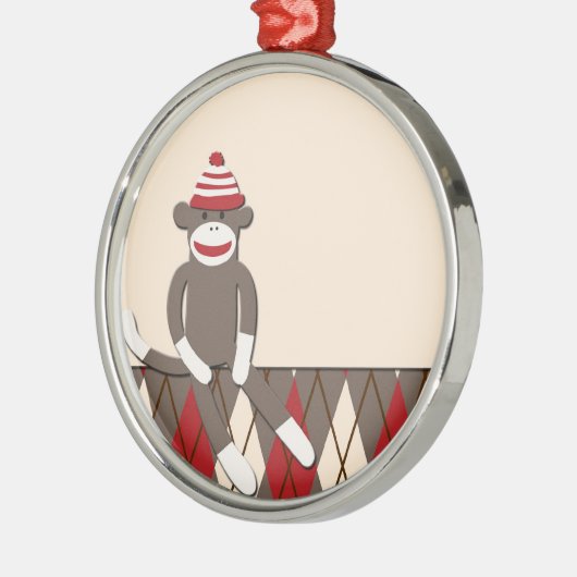 Argyle Sock Monkey Ornament (Links)