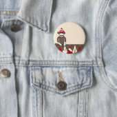 Argyle Sock Monkey Ronde Button 5,7 Cm (In situ)