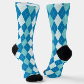 Argyle sokken blauw ontwerp (Gebogen)