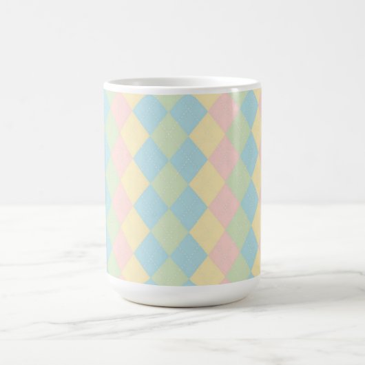 Argyle spring pastel colored pattern koffiemok (Center)