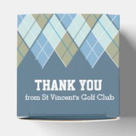 Argyle stijl blauwe bruine golf bedank cadeau doos bedankdoosjes