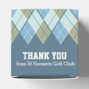 Argyle stijl blauwe bruine golf bedank cadeau doos bedankdoosjes