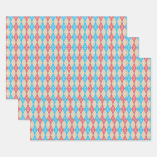 Argyle-strandcadeauverpakkingsset Inpakpapier Vel