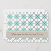 Argyle Stropdas Little Man Photo Birthday Invitati Kaart (Achterkant)