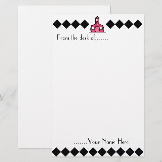 Argyle Teacher Stationery Briefpapier (Voorkant / Achterkant)