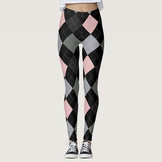 Argyle Textielpatroon Leggings 01 Klein (Voorkant)