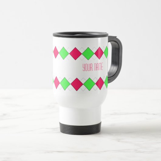 Argyle Travel Mug - persoonlijk Reisbeker (Voorkant rechts)