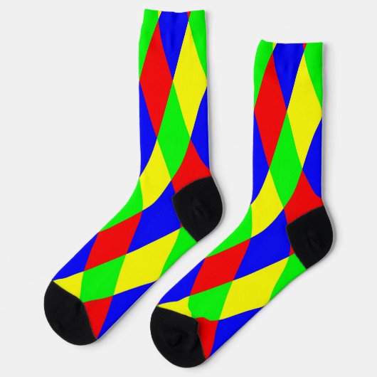 Argyle Type Groene Rode en Gele Sokken (Links)