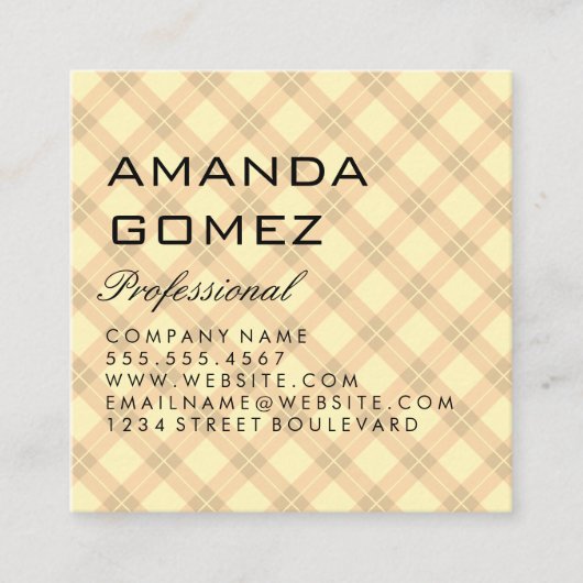 Argyle Vierkante Visitekaartje (Voorkant)