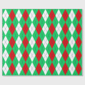 Argyle XL Emerald Green Navy Blue Red Wht Cadeaupapier (Vlak)