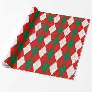 Argyle XL Red Forest Emerald Green Cadeaupapier