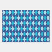Argylepatroon Grijs Rood en Blauw Inpakpapier Vel (Voorkant 3)