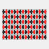 Argylepatroon Grijs Rood en Blauw Inpakpapier Vel (Voorkant 2)