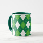 Argylepatroon, groen en wit mok (Voorkant links)