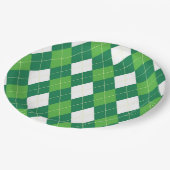 Argylepatroon, groen en wit papieren bordje (Gekanteld)