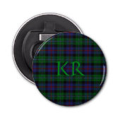 Argyll District Tartan met monogram/initialen Button Flesopener (Voorkant)
