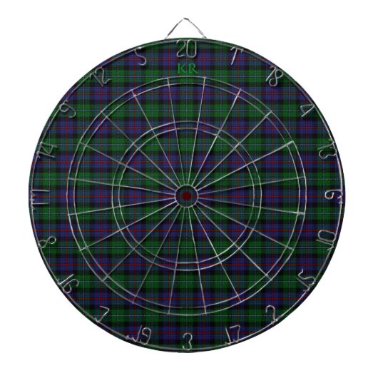 Argyll District Tartan met monogram/initialen Dartbord (Voorkant)