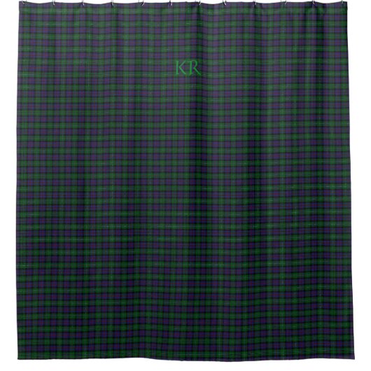 Argyll District Tartan met monogram/initialen Douchegordijn (Voorkant)