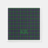 Argyll District Tartan met monogram/initialen Servet (Voorkant)