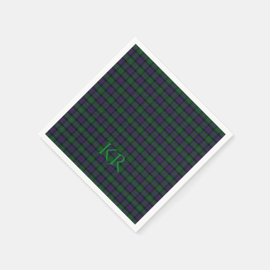 Argyll District Tartan met monogram/initialen Servet (Hoek)