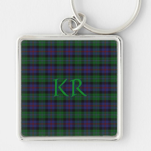 Argyll District Tartan met monogram/initialen Sleutelhanger (Voorkant)