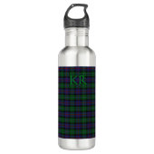 Argyll District Tartan met monogram/initialen Waterfles (Voorkant)