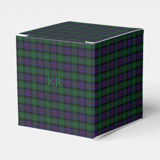 Argyll District Tartan met monogram / naam Bedankdoosjes (Voorkant Zijde)