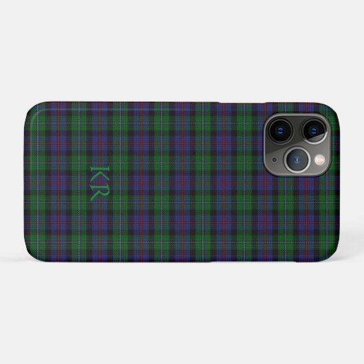 Argyll District Tartan met monogram / naam Case-Mate iPhone Case (Achterkant (horizontaal))