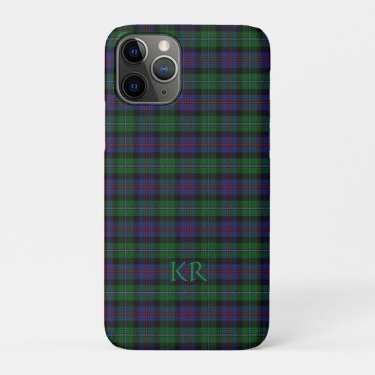 Argyll District Tartan met monogram / naam Case-Mate iPhone Case (Achterkant)