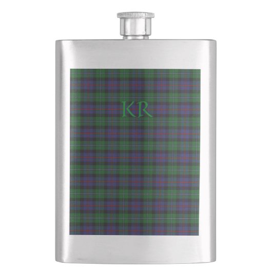 Argyll District Tartan met monogram / naam Flacon (Voorkant)