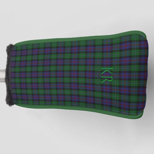 Argyll District Tartan met monogram / naam Golfheadcover (Voorkant)