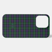 Argyll District Tartan met monogram / naam iPhone Hoesje (Achterkant horizontaal)