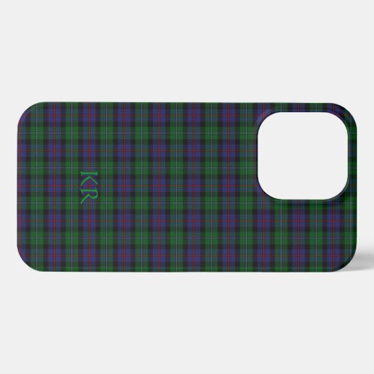 Argyll District Tartan met monogram / naam iPhone Hoesje (Achterkant horizontaal)