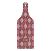 Argyll Golf Pattern Pink & Brown Custom zijns & He Snijplank (Voorkant)