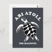 Ari Atoll De Malediven - Zee Schildpad Liefhebber Briefkaart (Voorkant / Achterkant)