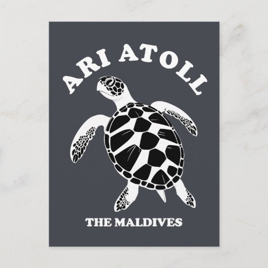 Ari Atoll De Malediven - Zee Schildpad Liefhebber Briefkaart (Voorkant)