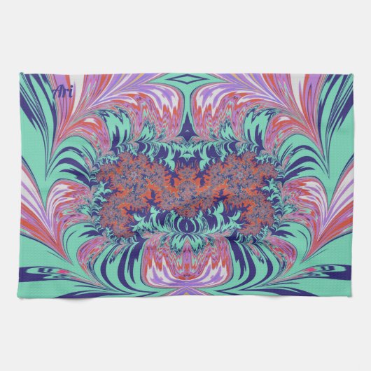 ARI ~ Blue Green Red Paars ~ 3D ~ Theedoek (Horizontaal)