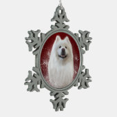 Ari de Samojeed Tin Sneeuwvlok Ornament (Links)