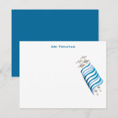 Ari Yonatan Torah Bar Mitzvah Uitnodiging Dank (Voorkant / Achterkant)