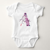 Aria Baby Naam Bloemschrift  Roze Bloem Romper (Voorkant)