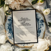 Aria | Black and Beige Minimal Classic Wedding  Kaart