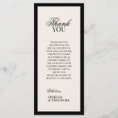 Aria | Black and Beige Minimal Classic Wedding  Menu (Achterkant)