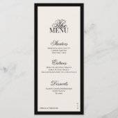 Aria | Black and Beige Minimal Classic Wedding  Menu (Voorkant)