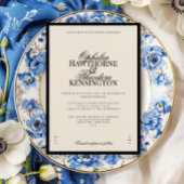 Aria | Black and Beige Minimal Elegant Wedding  Kaart