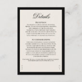 Aria | Black Beige Wedding Details Enclosure Card Informatiekaartje (Voorkant)
